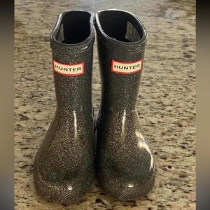Hunter First Classic Giant Glitter Waterproof Rain Boots Toddler Sz 6